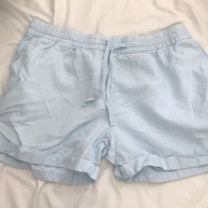 Blue linen shorts